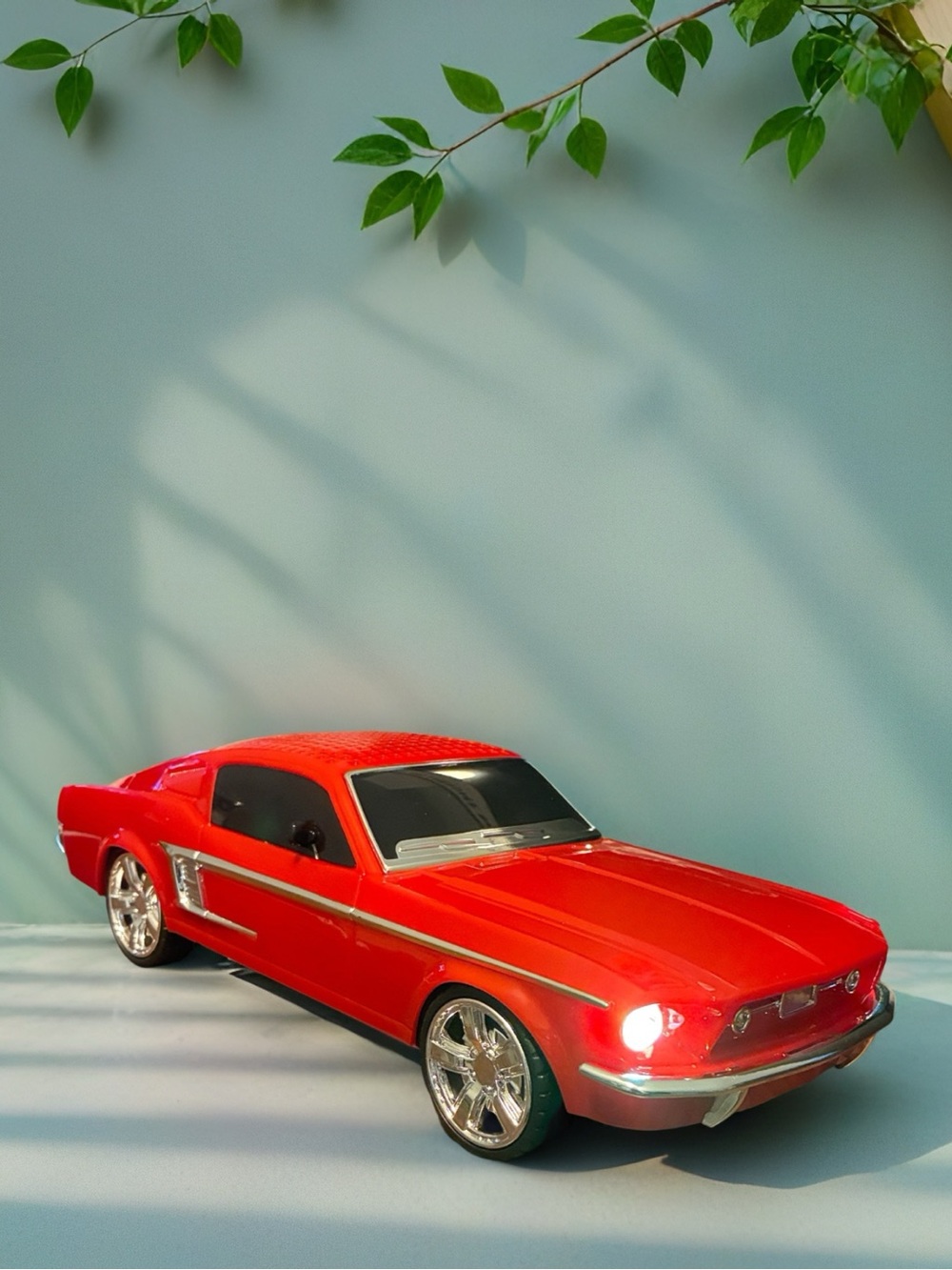 Red Classic Muscle Car Bluetooth speaker with flashing lights